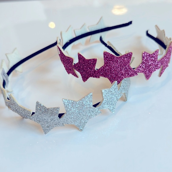 Ooahooah metallic star headbands, good used condition (pink and silver bundle) - Picture 1 of 2